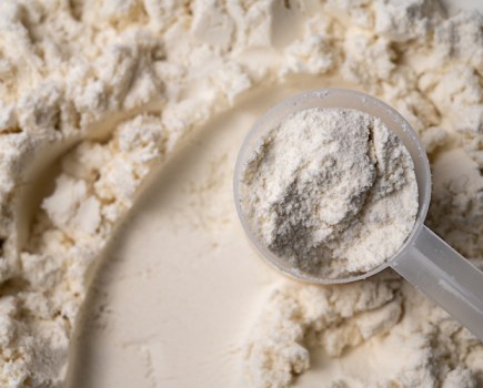 Protein powder and plastic scoop