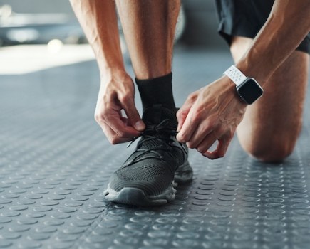 Close-up of a man's gym shoes
