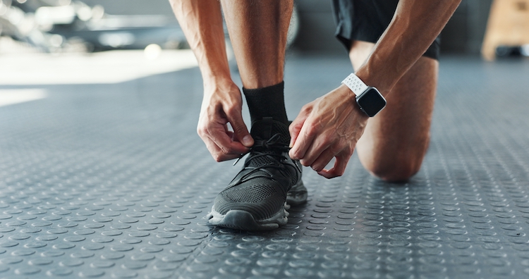 Close-up of a man's gym shoes