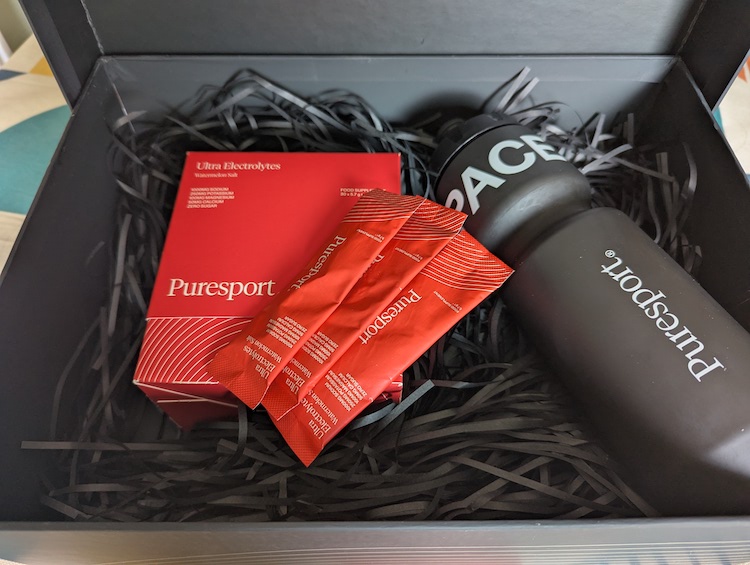 Box of Puresport electrolyte powder