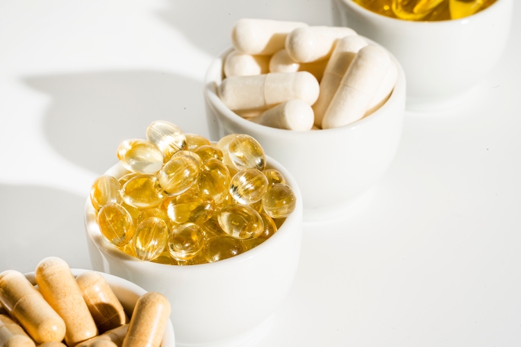 Different supplements in bowls
