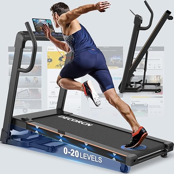 Product shot of folding treadmill