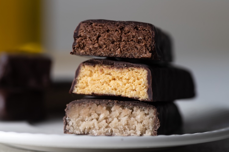 Protein bars on a plate