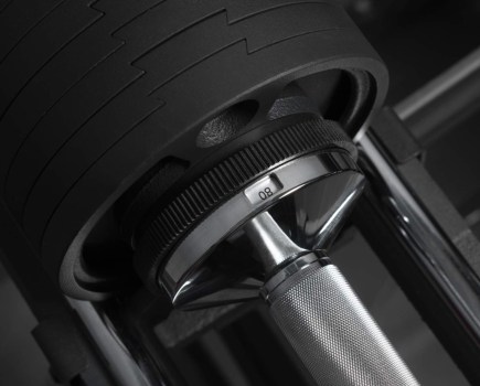 Close-up of adjustable dumbbell