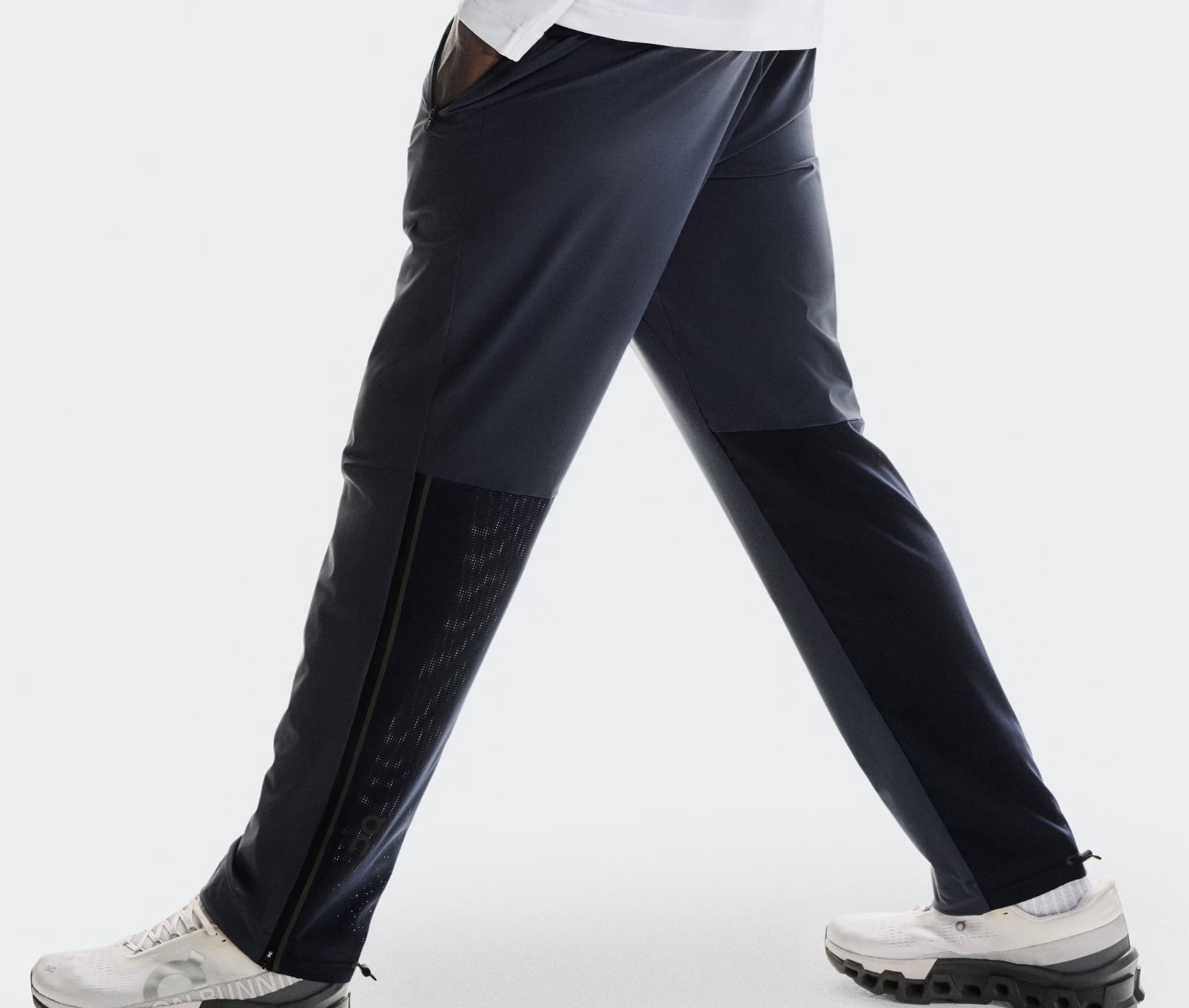 Product shot of a man wearing joggers