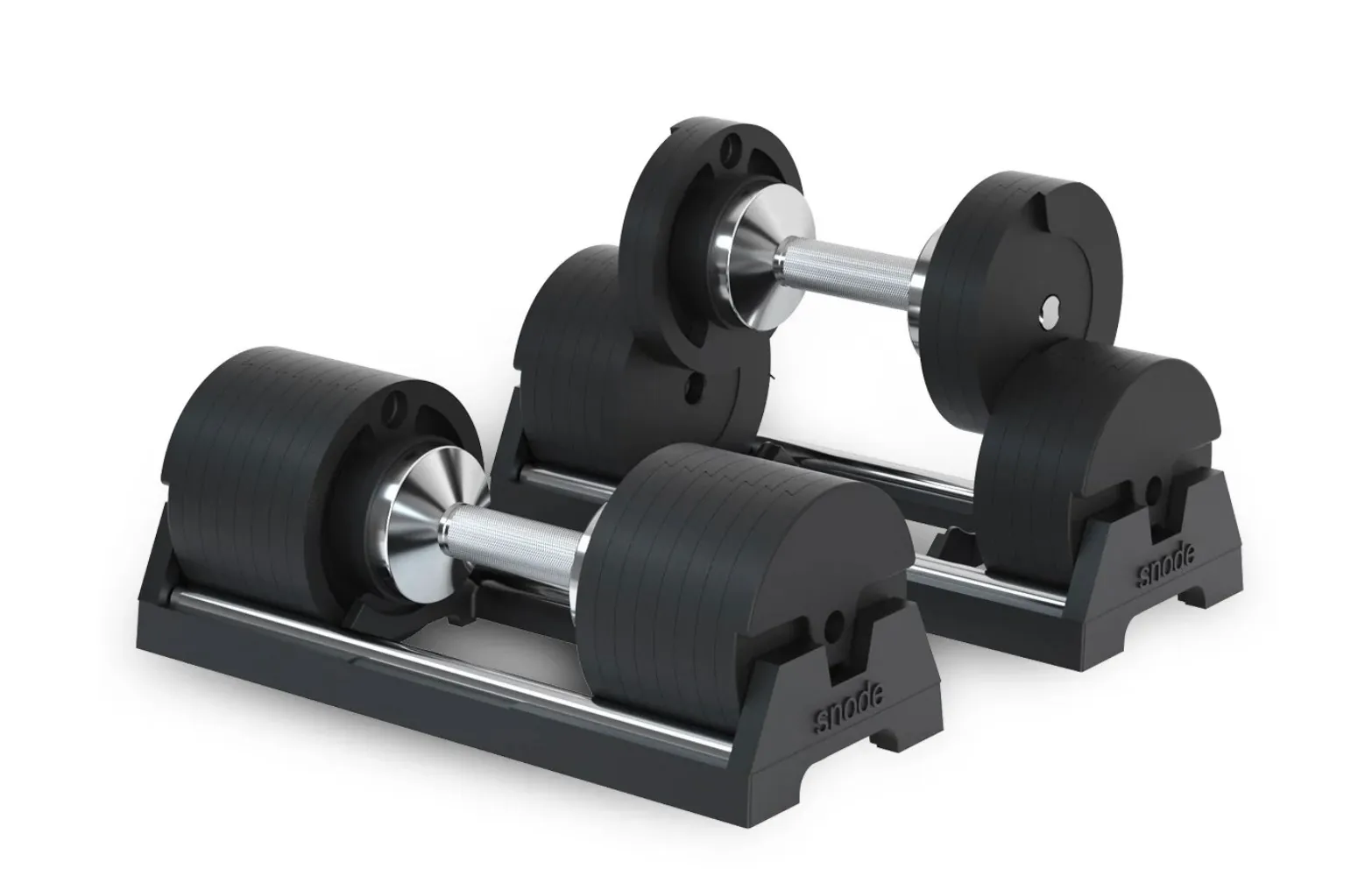 Product shot of adjustable dumbbells