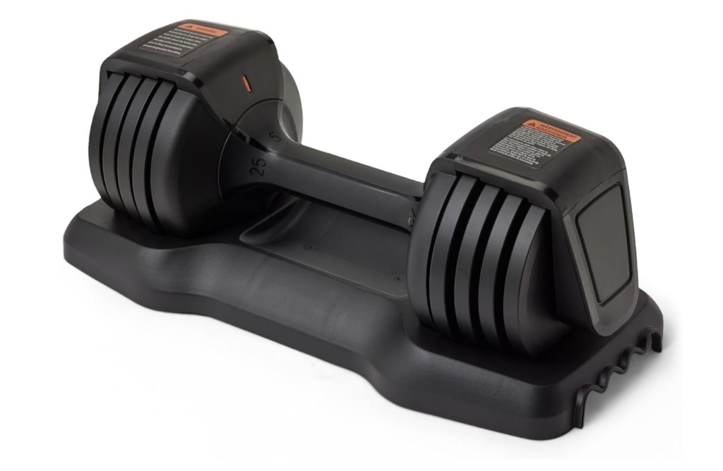 Product shot of adjustable dumbbell