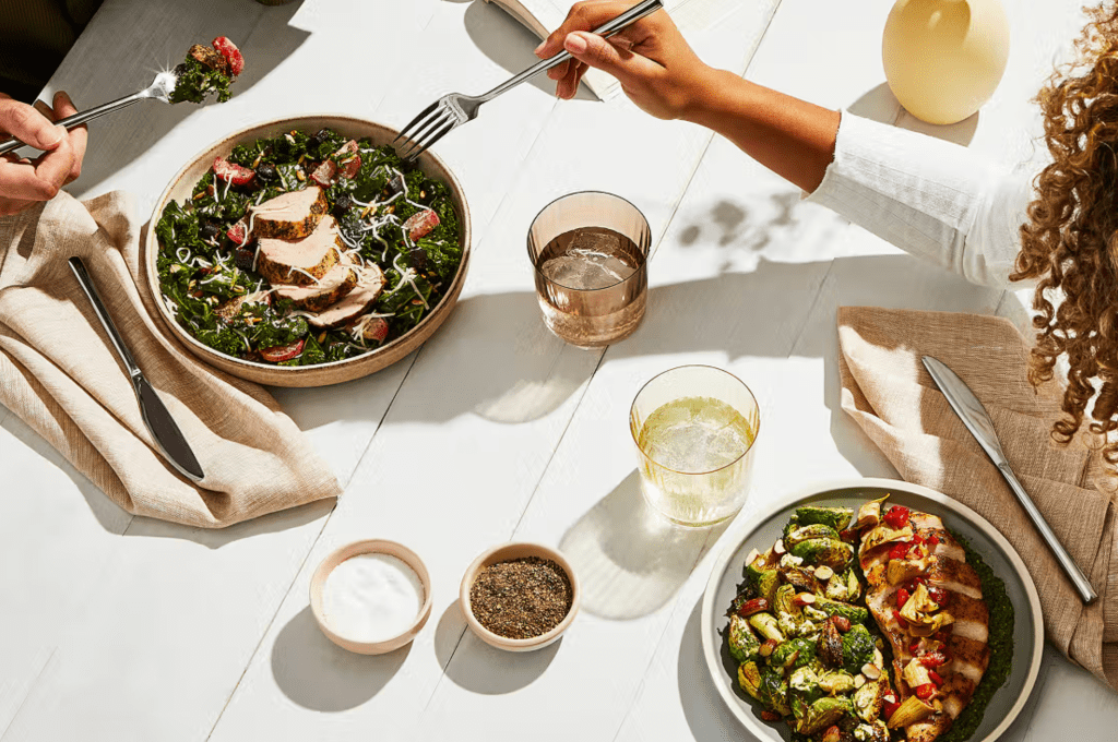 Green Chef meal delivery service food on a table