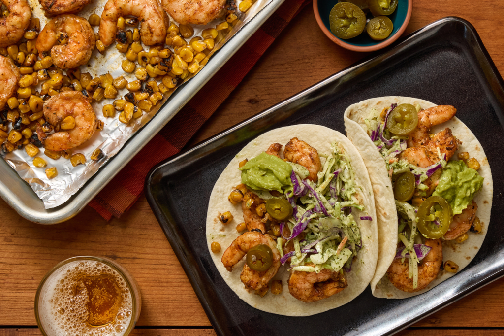 blue apron meal delivery service shrimp tacos