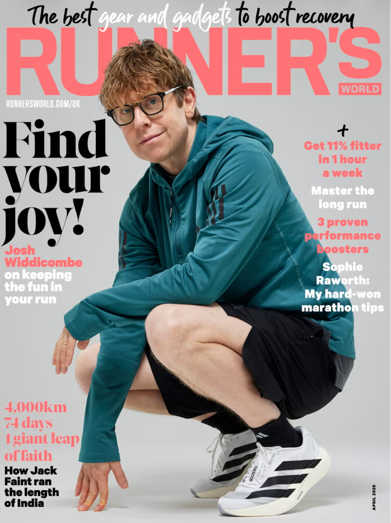 Josh Widdicombe, on the cover of Runner's World