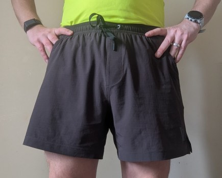 Close-up of running shorts