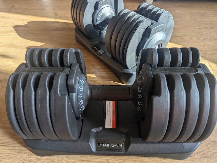 Pair of adjustable dumbbells