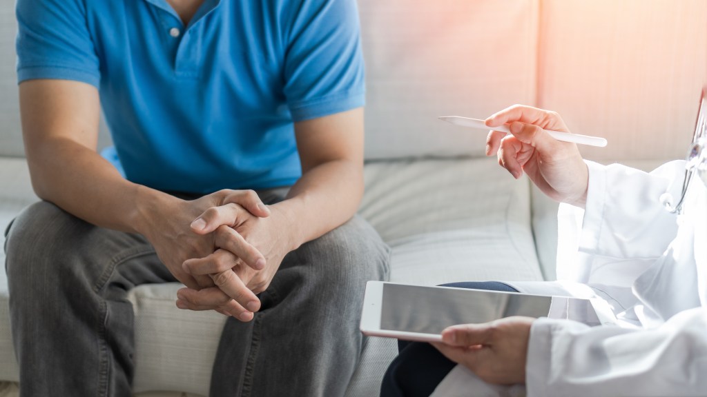 Men's,Health,Exam,With,Doctor,Or,Psychiatrist,Working,With,Patient