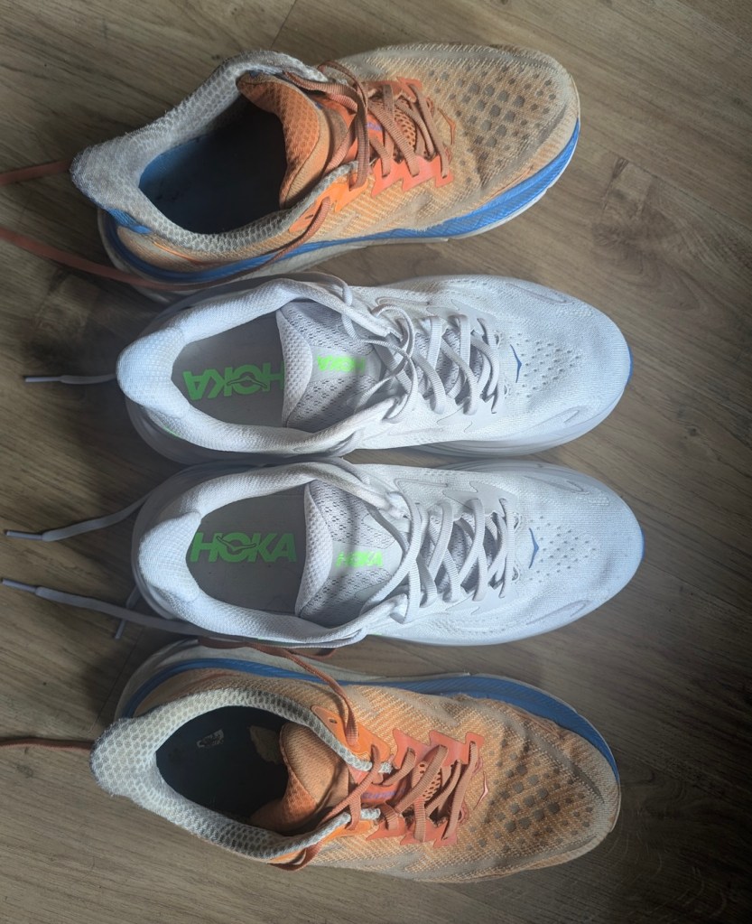 Two different types of running shoe