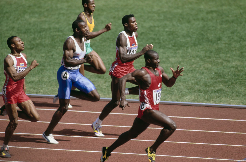 Ben Johnson in the men's 100m final of the 1988 Summer Olympics, 